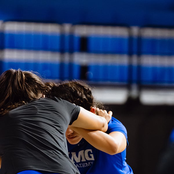Wrestling camp hand fighting